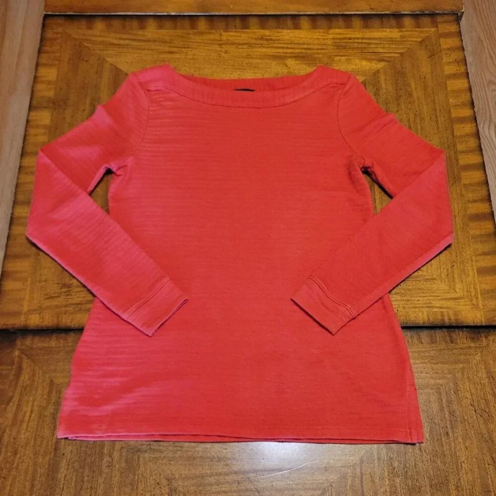 Talbots Orange Ribbed Lightweight Sweater